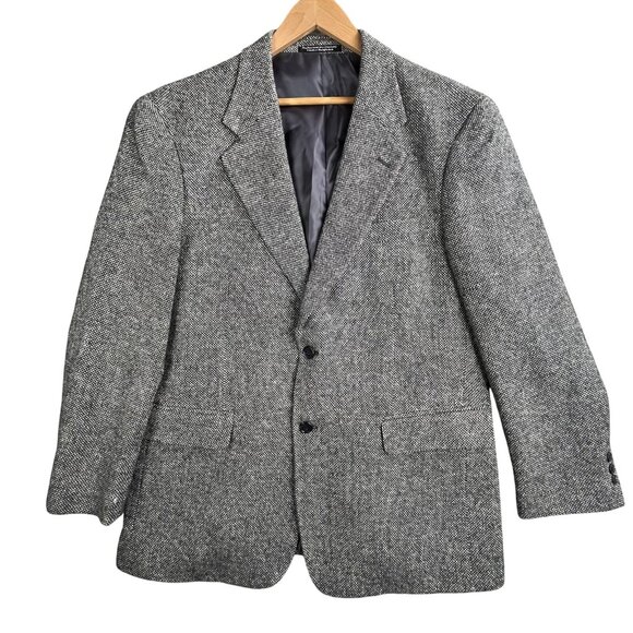 Deansgate Blazer Mens 42 Regular Gray Lambs Wool Sport Coat Jacket Tweed Lined - Picture 1 of 16